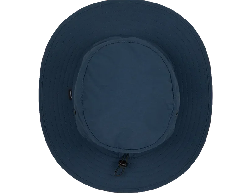 Kooringal Wayfinder Mid Brim hat in Navy, view from above showing the crown