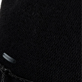 Close-up of the knit texture and Kooringal tag on the Women's Safari Sadie hat in Black