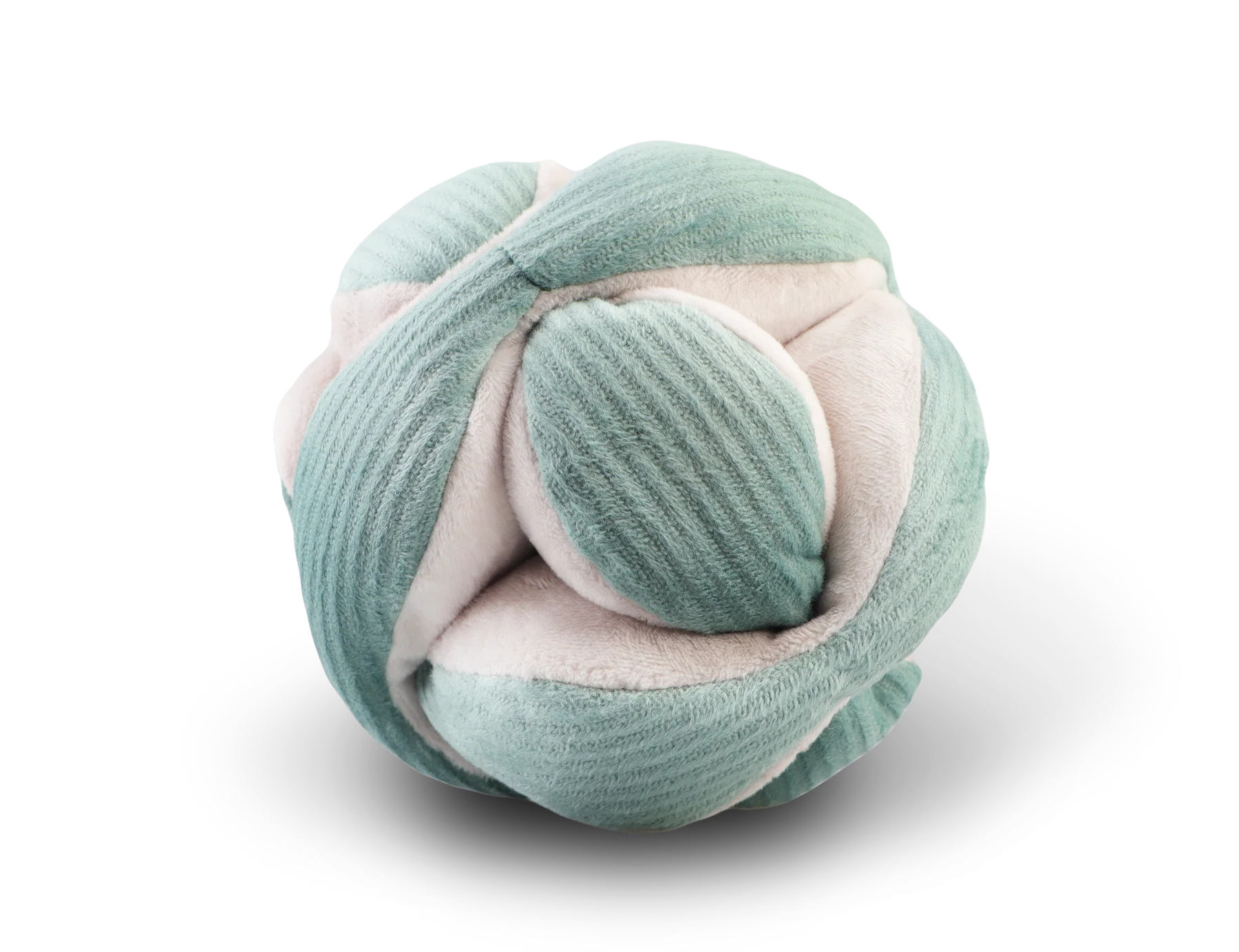 Lambwolf Collective Monti Enrichment Dog Toy in Mint, a corduroy puzzle ball with tucked petals