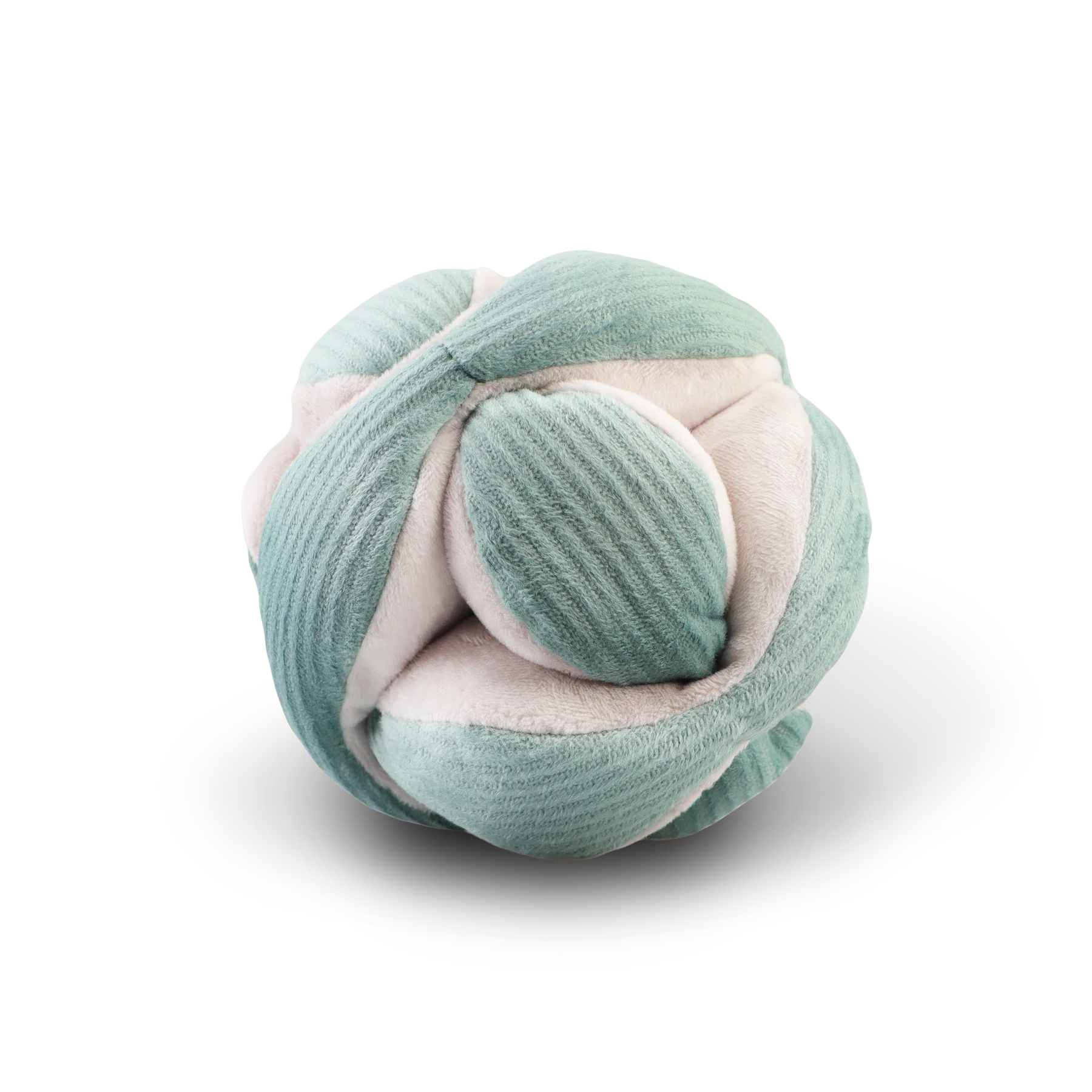 Lambwolf Collective Monti Enrichment Dog Toy in Mint, a corduroy puzzle ball with tucked petals