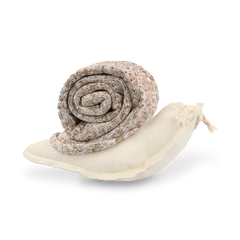 Lambwolf Collective Snail Snuffle + Squeaky Dog Toy, a rolled tweed snail with a cream canvas body