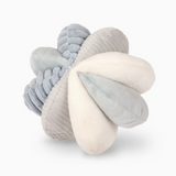 Lambwolf Collective Toto Enrichment Dog Toy in Marine, a plush puzzle ball in blue, gray and cream segments