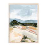Laurie Anne Art Blue Desert Fine Art Print in a natural wood frame, front view