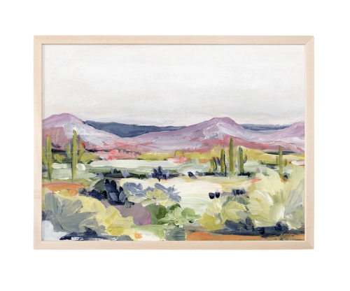 Laurie Anne Art Desert Flora Fine Art Print in a natural wood frame, front view