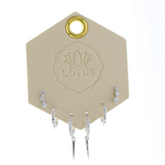 Lotus Studio Silver Trio Earrings in Natalie, crystal bar studs, pave huggies and drop hoops on a Lotus card