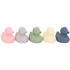 Lou Lou & Company Rubber Duckies Set, five ducks in pink, gray, sage, cream and navy