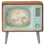 Maileg Television for Mouse, close-up of the cowboy mouse image on the screen