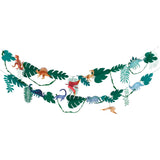 Meri Meri Dinosaur Kingdom Large Garland strung in two rows with leaves and dinosaurs