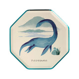 Meri Meri Dinosaur Kingdom Side Plate with a blue plesiosaurus