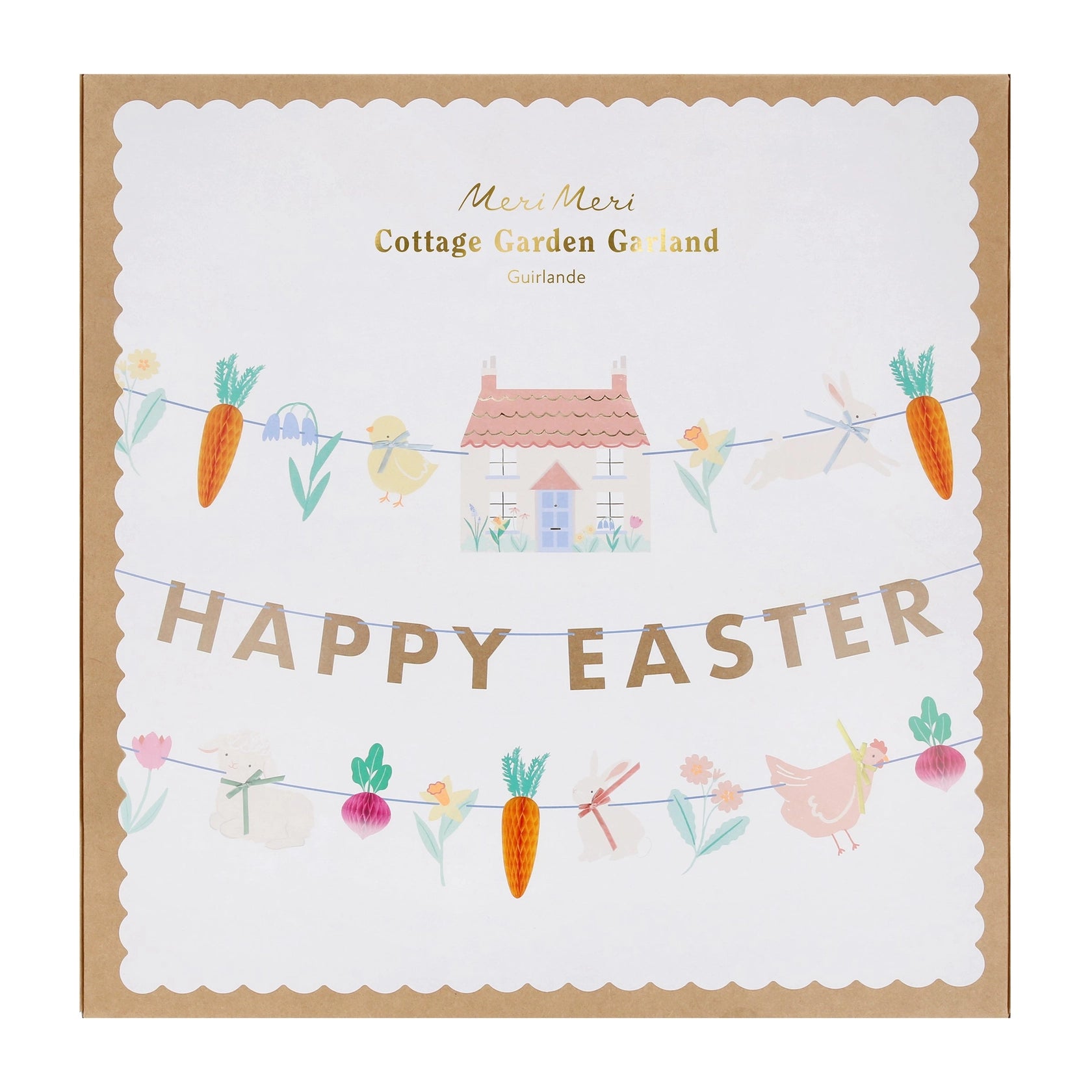 Meri Meri Easter Vegetable Garden Garland Set in its Cottage Garden Garland box