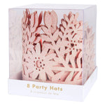 Meri Meri Pink Glitter Party Crowns set of 8 in a clear box