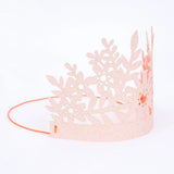 Meri Meri Pink Glitter Party Crown shown flat with its elastic band
