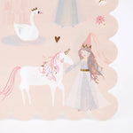 Close-up of the princess and unicorn illustration on the Meri Meri Princess Large Napkins