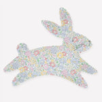Meri Meri Reusable Bunny Plate, a leaping bunny-shaped plate in a pastel floral print