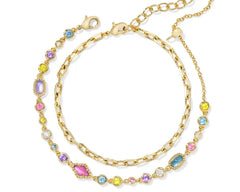 Mini Elisa and Abbie Set of 2 Delicate Chain Bracelets