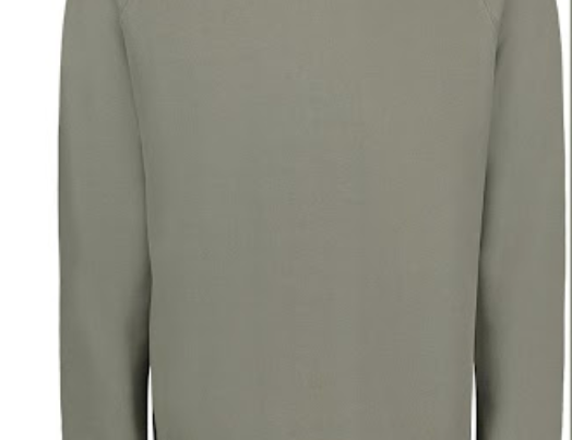 Sage green Moab raglan crew sweatshirt with small white Moab Utah script at the shoulder