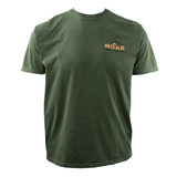 Moab t shirt in sage with a bold Delicate Arch and desert sunrise