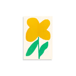 Moglea Flower Pad in Oxalis, a cream notepad with a yellow painted flower on the cover