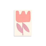 Moglea Flower Pad in Tulip, a cream notepad with a pink painted tulip on the cover
