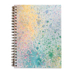 Moglea Painted Mystic Journal, a spiral notebook with a pastel splatter-painted cover