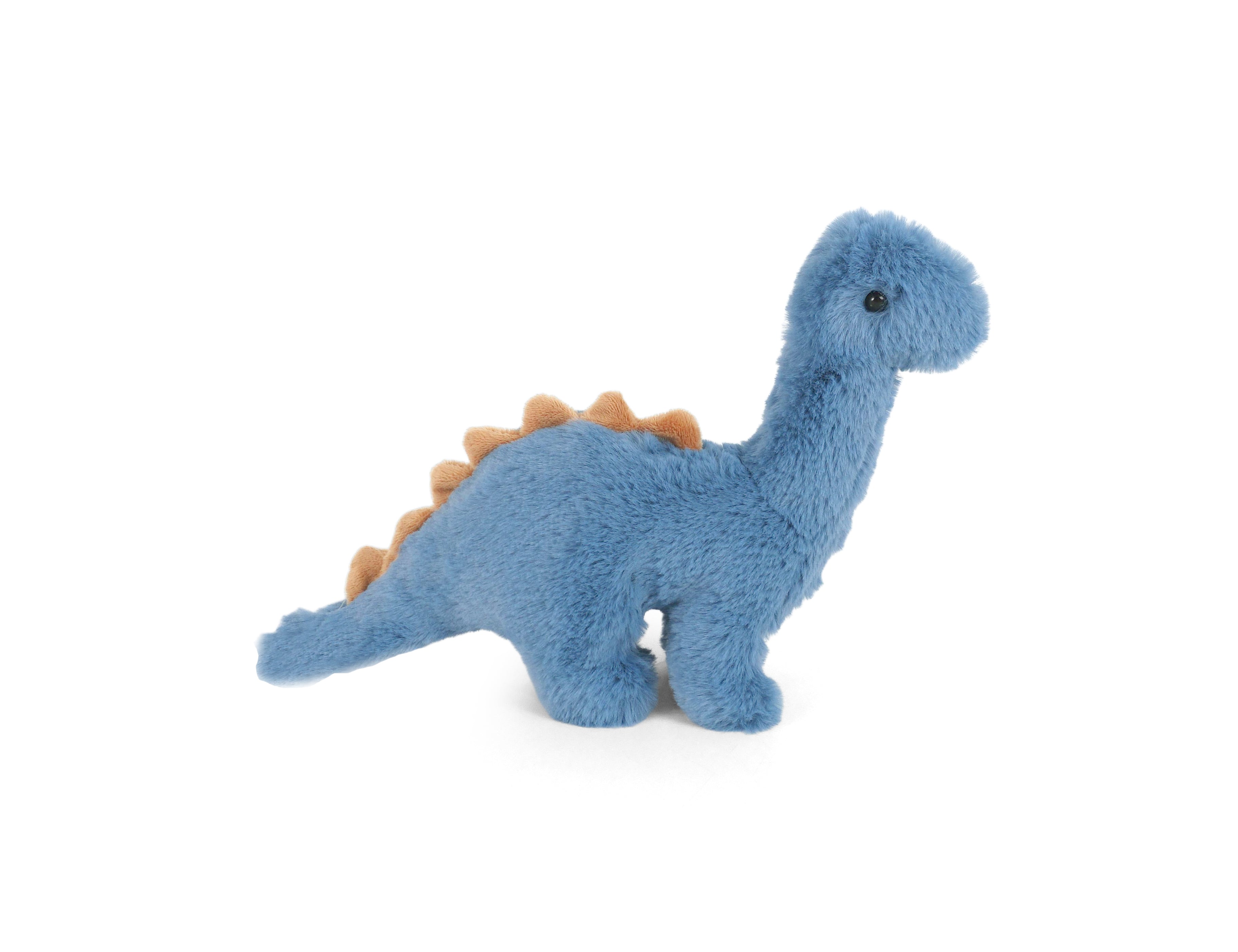 Mon Ami Barry Bronto Dino, blue plush brontosaurus with orange spikes along its back
