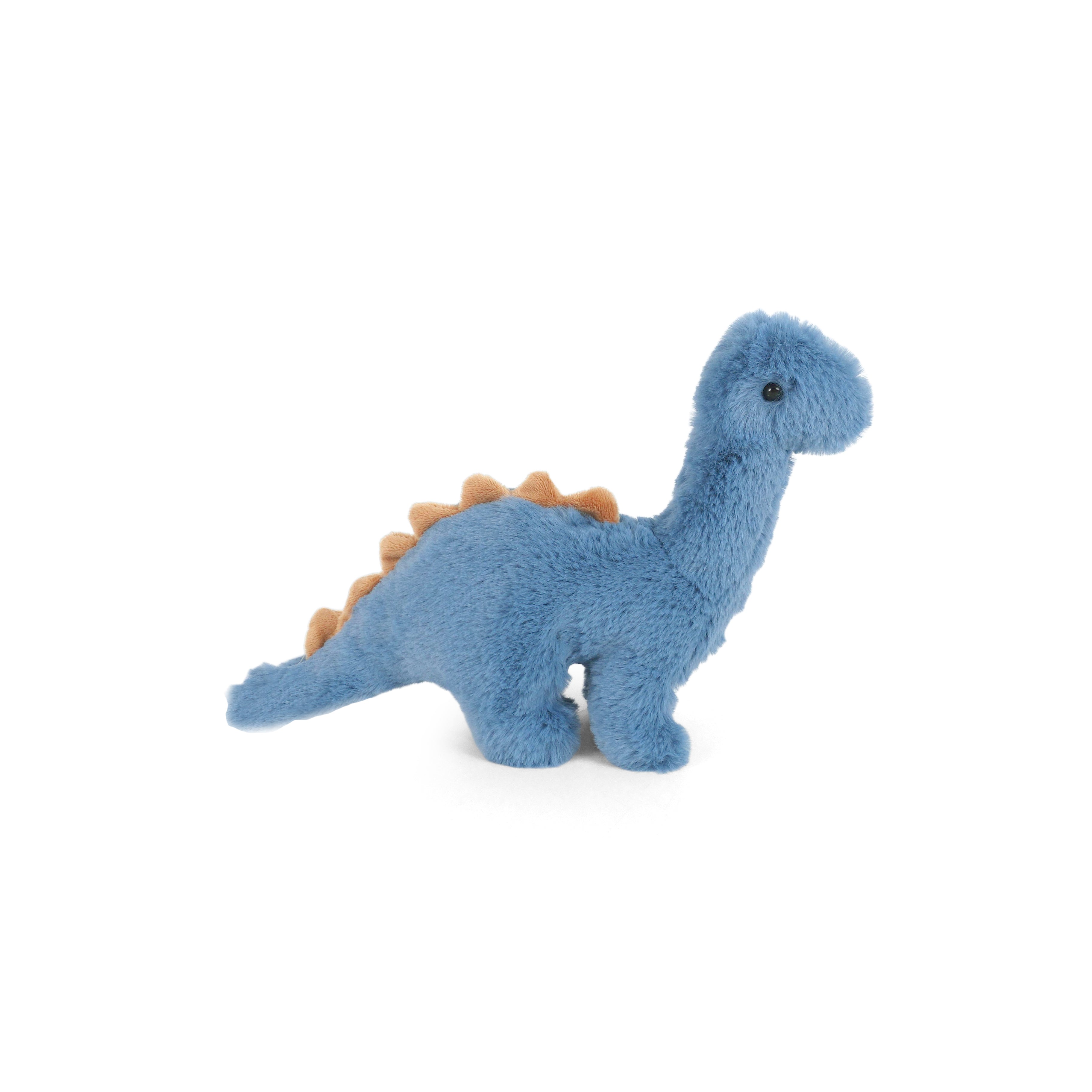Mon Ami Barry Bronto Dino, blue plush brontosaurus with orange spikes along its back