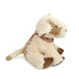 Mon Ami Caden Cow Plush, side view showing the plaid bandana on white