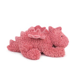 Mon Ami Daria Dragon pink boucle plush lying down, side view