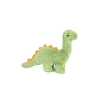 Mon Ami Larry Bronto Dino Plush, a small green felt brontosaurus with yellow spikes