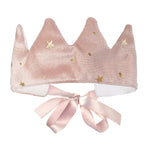 Mon Ami My First Year Advent Pillow Gift Set pink velvet crown with gold stars and ribbon ties