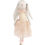 Mon Ami Plush Doll bunny ballerina in a pink tulle tutu and ballet slippers