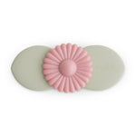 Mushie Blossom Suction Spinner Toy, a sage green base with a pink flower spinner