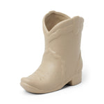 Ceramic cowboy boot candle, sixth view