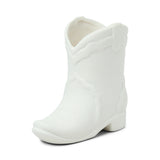 Ceramic cowboy boot candle, eighth view
