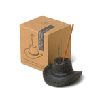 Ceramic cowboy hat incense holder, fourth view