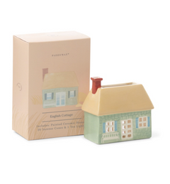 Hand painted English cottage ceramic incense and tea light holder