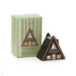 Hand painted Nordic cabin ceramic incense and tea light holder