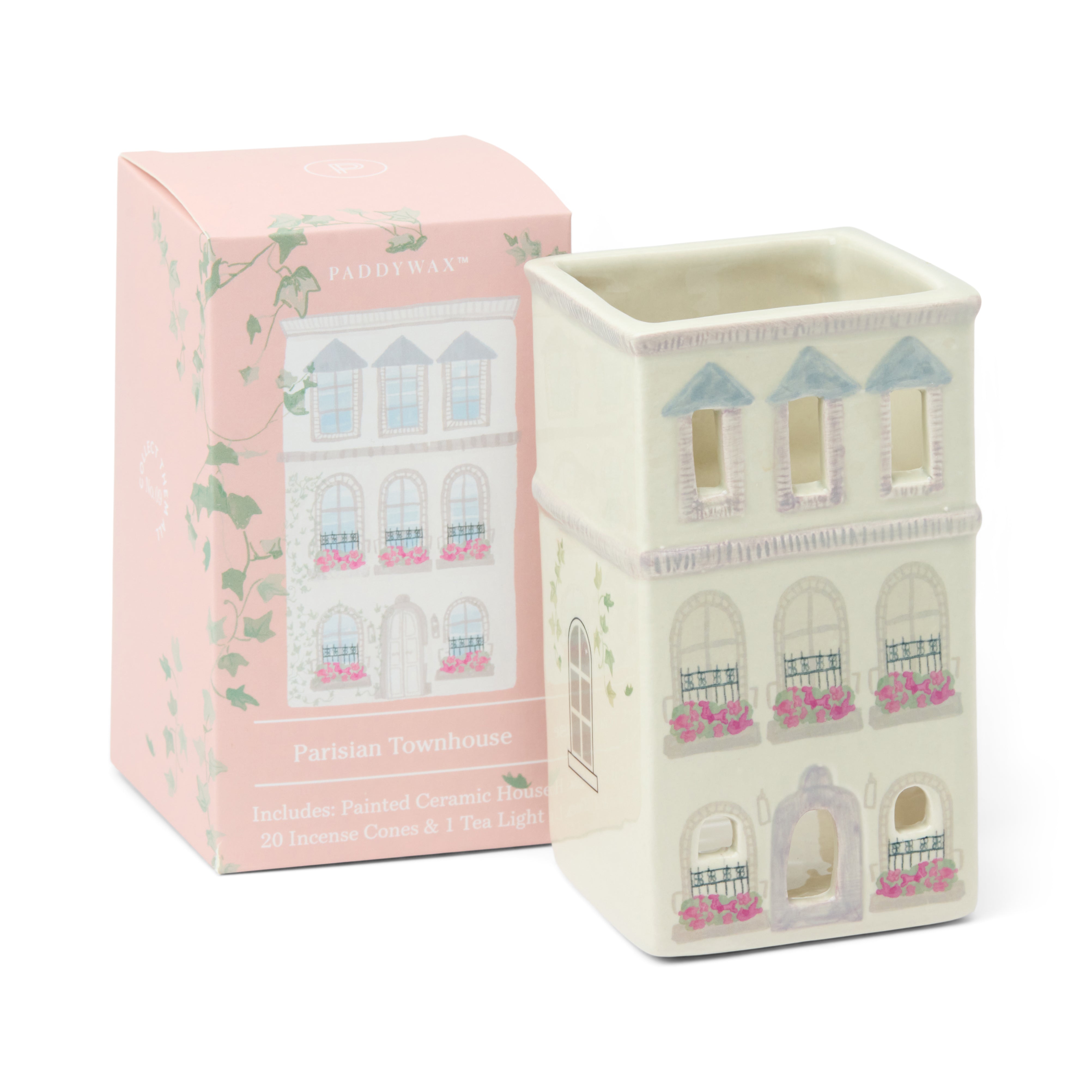 Parisian townhouse ceramic incense and tea light holder