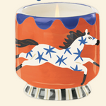 Hand painted Sienna Sunset ceramic candle, second view