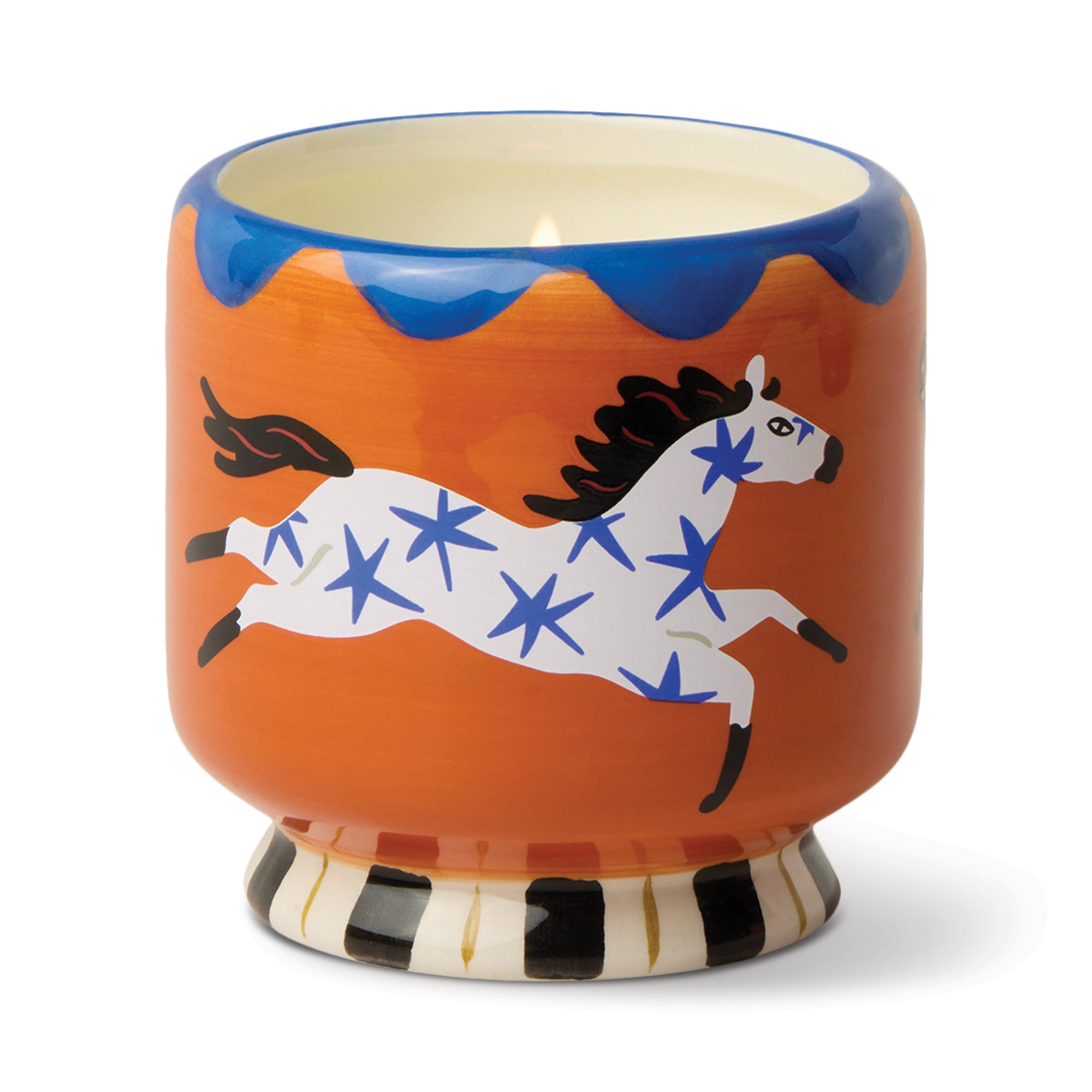 Hand painted Sienna Sunset ceramic candle
