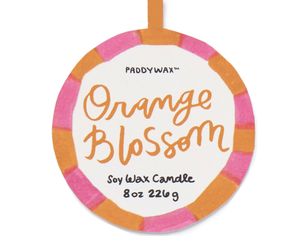 Orange blossom sun and moon candle, second view