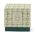 Paddywax Tulip Glass Candle box with a green leaf pattern, 5.5 oz