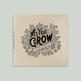 Paige Tate & Co As You Grow Memory Book, cream linen cover with black botanical lettering