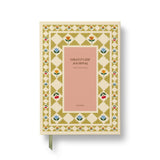 Papier Guided Gratitude Journal A5 Hardcover in Folk Garden, an olive tile print cover with a pink label