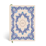 Papier Italian Summer Daily Productivity Planner, a cream hardcover with a blue folk floral border