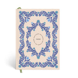 Papier Italian Summer Daily Productivity Planner, a cream hardcover with a blue folk floral border