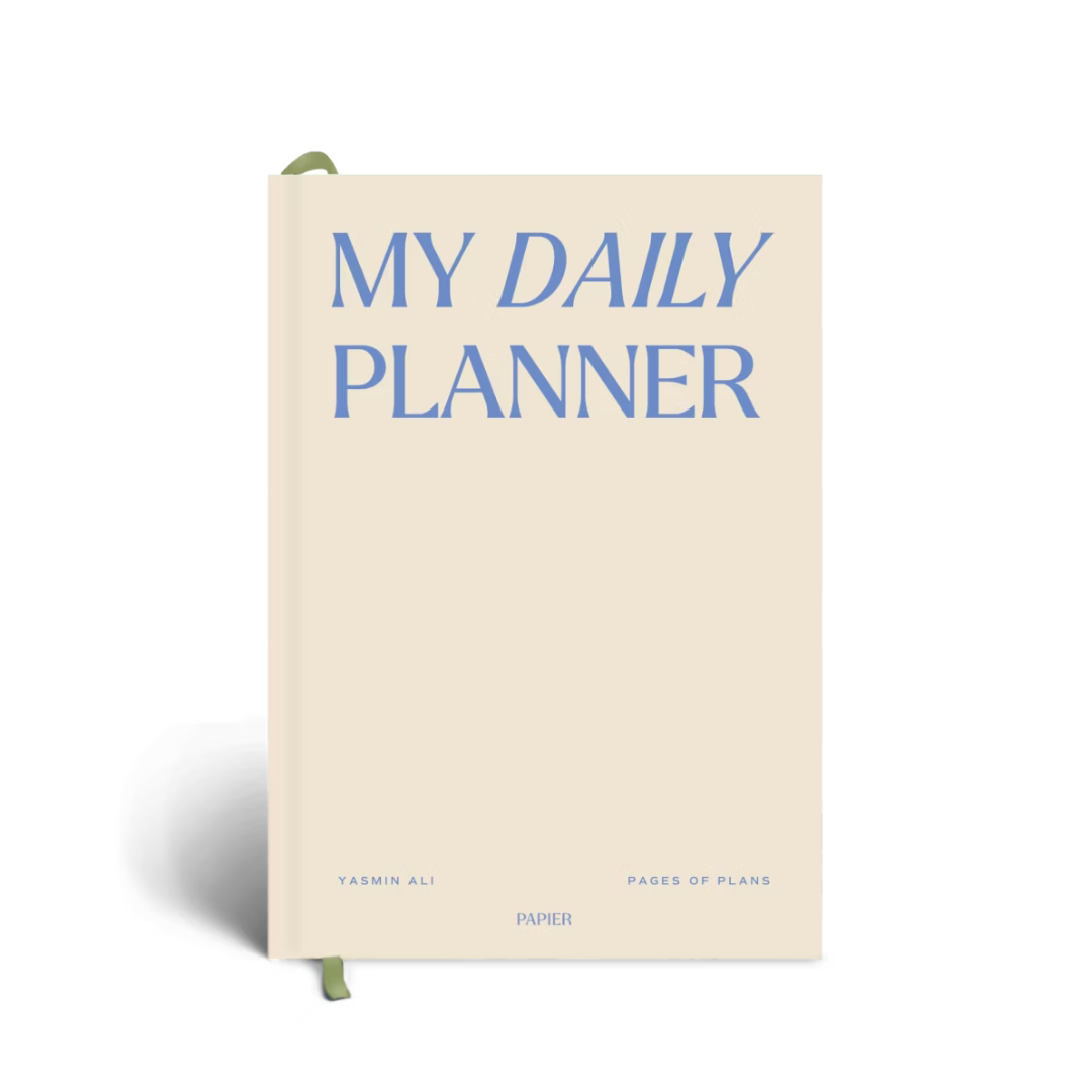 Papier My Daily Planner in Wonder, a cream hardcover with blue lettering