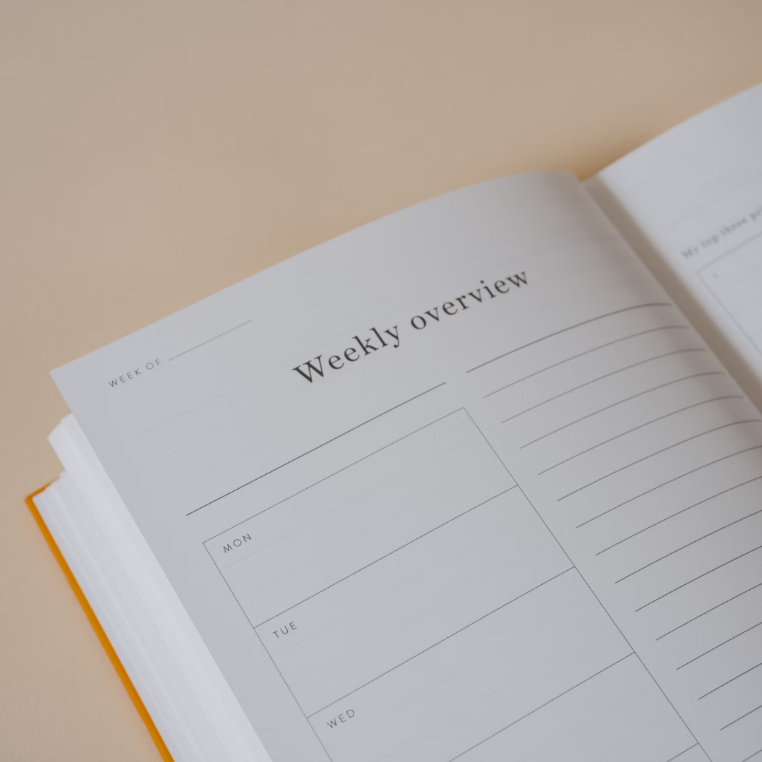 Papier My Daily Planner Wonder open to the Weekly Overview page