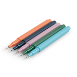Papier Quintet Fineliner Set, five pens in orange, navy, lilac, green and blue fanned out