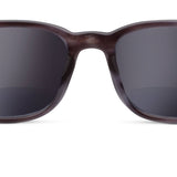 Peepers 18th Hole Sunglasses in Charcoal Horn with bifocal reading lenses, front view on white